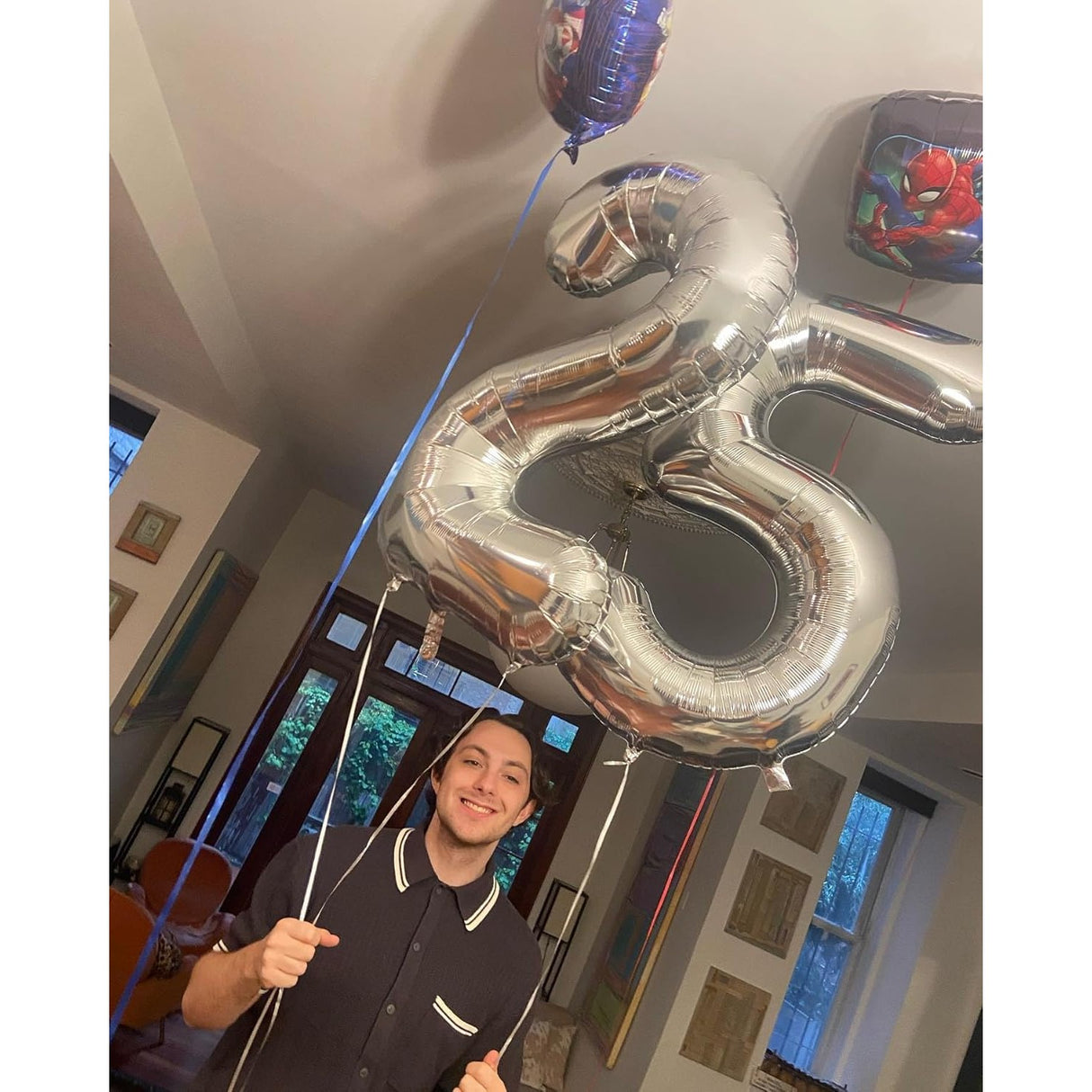 Balon Din Folie Metalizata, Figurina Cifra, Tema Aniversare 80 Cm, Ambalaj Individual, Pai Inclus, Umflare Cu Aer Sau Heliu, Cifra 5 - vivimall.ro