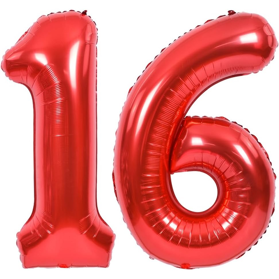Balon Din Folie Metalizata Figurina Cifra, Tema Aniversare 40 Cm, Ambalaj Individual, Pai Inclus, Umflare Cu Aer Sau Heliu, Cifra 6 - vivimall.ro