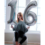 Balon Din Folie Metalizata, Figurina Cifra, Tema Aniversare 80 Cm, Ambalaj Individual, Pai Inclus, Umflare Cu Aer Sau Heliu, Cifra 6 - vivimall.ro