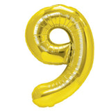 Fólia lufi, Számfigura, Születésnapi Motívum 80 cm, Egyedi csomagolás, Szalma mellékelve, Fújható levegővel vagy héliummal, 9-es Szám