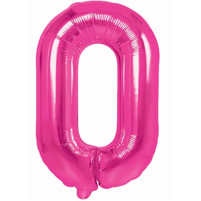 Fém fólia lufi, Számfigura, Születésnapi Motívum 40 cm, Egyedi csomagolás, Szalma mellékelve, Fújható levegővel vagy héliummal, 0-ás szám