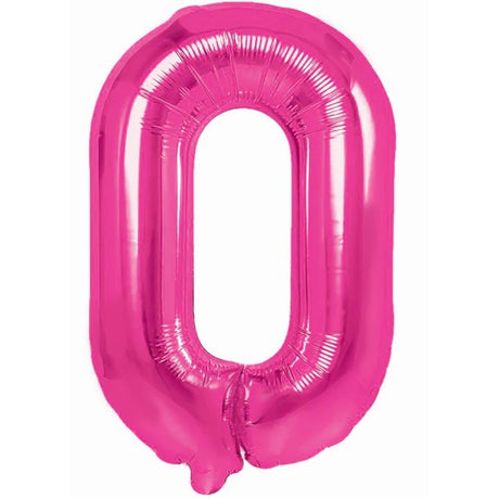 Fém fólia lufi, Számfigura, Születésnapi Motívum 40 cm, Egyedi csomagolás, Szalma mellékelve, Fújható levegővel vagy héliummal, 0-ás szám