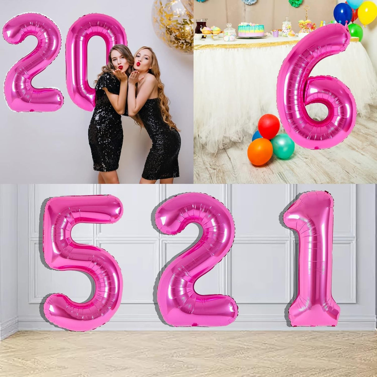 Fólia lufi, Számfigura, Születésnapi Motívum 40 cm, Egyedi csomagolás, Szalma mellékelve, Fújható levegővel vagy héliummal, 2-es szám
