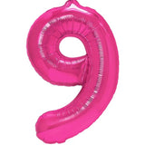 Balon Din Folie Metalizata Figurina Cifra, Tema Aniversare 40 Cm, Ambalaj Individual, Pai Inclus, Umflare Cu Aer Sau Heliu, Cifra 9 - vivimall.ro