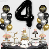 Balon Din Folie Metalizata, Figurina Cifra, Tema Aniversare 80 Cm, Ambalaj Individual, Pai Inclus, Umflare Cu Aer Sau Heliu, Cifra 4 - vivimall.ro