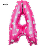 Balon Folie Metalizata Litera A, Vivimall, 40 cm, Cu Imprimeu Inimioare, Umflati cu Heliu sau Aer, Ambalaj Individual, Pai inclus, Roz - vivimall.ro