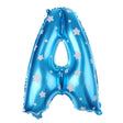 Balon Folie Metalizata Litera A, Vivimall, 40 cm, Cu Imprimeu Stelute, Umflati cu Heliu sau Aer, Ambalaj Individual, Pai inclus, Albastru - vivimall.ro
