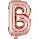 Balon Folie Metalizata Litera B, Vivimall, 40 cm, Umflati cu Heliu sau Aer, Ambalaj Individual, Pai inclus, Rose Gold - vivimall.ro