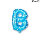 Balon Folie Metalizata Litera B, Vivimall, 40 cm, Cu Imprimeu Stelute, Umflati cu Heliu sau Aer, Ambalaj Individual, Pai inclus, Albastru - vivimall.ro