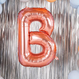 Balon Folie Metalizata Litera B, Vivimall, 80 cm, Umflati cu Heliu sau Aer, Ambalaj Individual, Pai inclus, Rose Gold - vivimall.ro