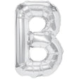 Balon Folie Metalizata Litera B, Vivimall, 80 cm, Umflati cu Heliu sau Aer, Ambalaj Individual, Pai inclus, Argintiu - vivimall.ro