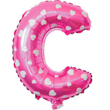 Balon Folie Metalizata Litera C, Vivimall, 40 cm, Cu Imprimeu Inimioare, Umflati cu Heliu sau Aer, Ambalaj Individual, Pai inclus, Roz - vivimall.ro