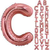 Balon Folie Metalizata Litera C, Vivimall, 80 cm, Umflati cu Heliu sau Aer, Ambalaj Individual, Pai inclus, Rose Gold - vivimall.ro