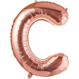 Balon Folie Metalizata Litera C, Vivimall, 80 cm, Umflati cu Heliu sau Aer, Ambalaj Individual, Pai inclus, Rose Gold - vivimall.ro