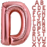 Balon Folie Metalizata Litera D, Vivimall, 100 cm, Umflati cu Heliu sau Aer, Ambalaj Individual, Pai inclus, Rose Gold - vivimall.ro