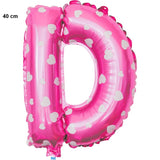 Balon Folie Metalizata Litera D, Vivimall, 40 cm, Cu Imprimeu Inimioare, Umflati cu Heliu sau Aer, Ambalaj Individual, Pai inclus, Roz - vivimall.ro