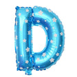 Balon Folie Metalizata Litera D, Vivimall, 40 cm, Cu Imprimeu Stelute, Umflati cu Heliu sau Aer, Ambalaj Individual, Pai inclus, Albastru - vivimall.ro
