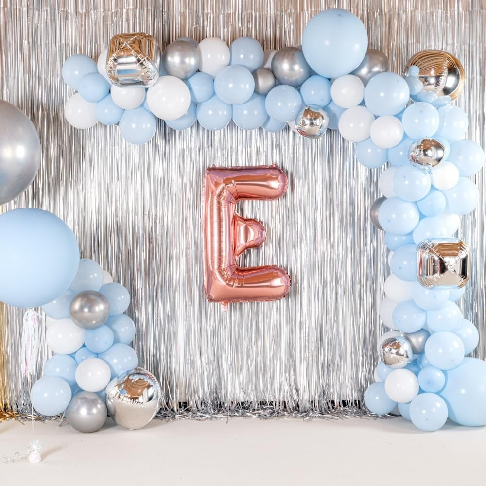 Balon Folie Metalizata Litera E, Vivimall, 100 cm, Umflati cu Heliu sau Aer, Ambalaj Individual, Pai inclus, Rose Gold - vivimall.ro