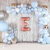 Balon Folie Metalizata Litera E, Vivimall, 100 cm, Umflati cu Heliu sau Aer, Ambalaj Individual, Pai inclus, Rose Gold - vivimall.ro