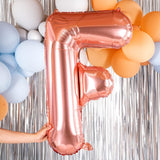 Balon Folie Metalizata Litera F, Vivimall, 100 cm, Umflati cu Heliu sau Aer, Ambalaj Individual, Pai inclus, Rose Gold - vivimall.ro