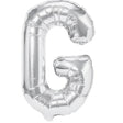 Balon Folie Metalizata Litera G, Vivimall, 80 cm, Umflati cu Heliu sau Aer, Ambalaj Individual, Pai inclus, Argintiu - vivimall.ro