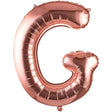 Balon Folie Metalizata Litera G, Vivimall, 80 cm, Umflati cu Heliu sau Aer, Ambalaj Individual, Pai inclus, Rose Gold - vivimall.ro