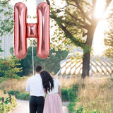 Balon Folie Metalizata Litera H, Vivimall, 100 cm, Umflati cu Heliu sau Aer, Ambalaj Individual, Pai inclus, Rose Gold - vivimall.ro