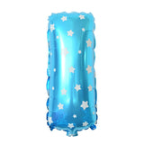 Balon Folie Metalizata Litera I, Vivimall, 40 cm, Cu Imprimeu Stelute, Umflati cu Heliu sau Aer, Ambalaj Individual, Pai inclus, Albastru - vivimall.ro