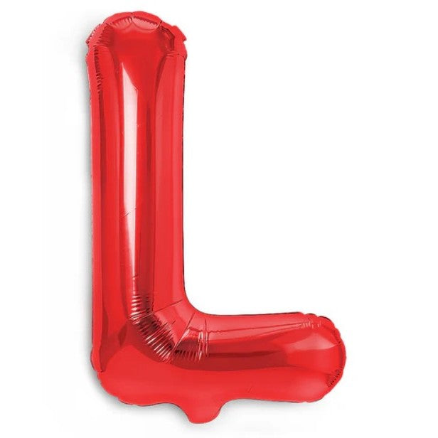 Balon Folie Metalizata Litera L, Vivimall, 40 cm, Umflati cu Heliu sau Aer, Ambalaj Individual, Pai inclus, Rosu - vivimall.ro
