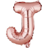 Balon Folie Metalizata Litera J, Vivimall, 40 cm, Umflati cu Heliu sau Aer, Ambalaj Individual, Pai inclus, Rose Gold - vivimall.ro