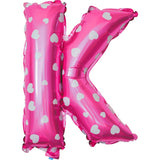 Balon Folie Metalizata Litera K, Vivimall, 40 cm, Cu Imprimeu Inimioare, Umflati cu Heliu sau Aer, Ambalaj Individual, Pai inclus, Roz - vivimall.ro