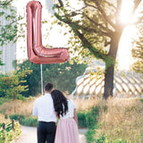 Balon Folie Metalizata Litera L, Vivimall, 100 cm, Umflati cu Heliu sau Aer, Ambalaj Individual, Pai inclus, Rose Gold - vivimall.ro