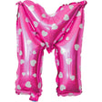 Balon Folie Metalizata Litera M, Vivimall, 40 cm, Cu Imprimeu Inimioare, Umflati cu Heliu sau Aer, Ambalaj Individual, Pai inclus, Roz - vivimall.ro