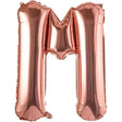 Balon Folie Metalizata Litera M, Vivimall, 80 cm, Umflati cu Heliu sau Aer, Ambalaj Individual, Pai inclus, Rose Gold - vivimall.ro