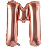 Balon Folie Metalizata Litera M, Vivimall, 80 cm, Umflati cu Heliu sau Aer, Ambalaj Individual, Pai inclus, Rose Gold - vivimall.ro