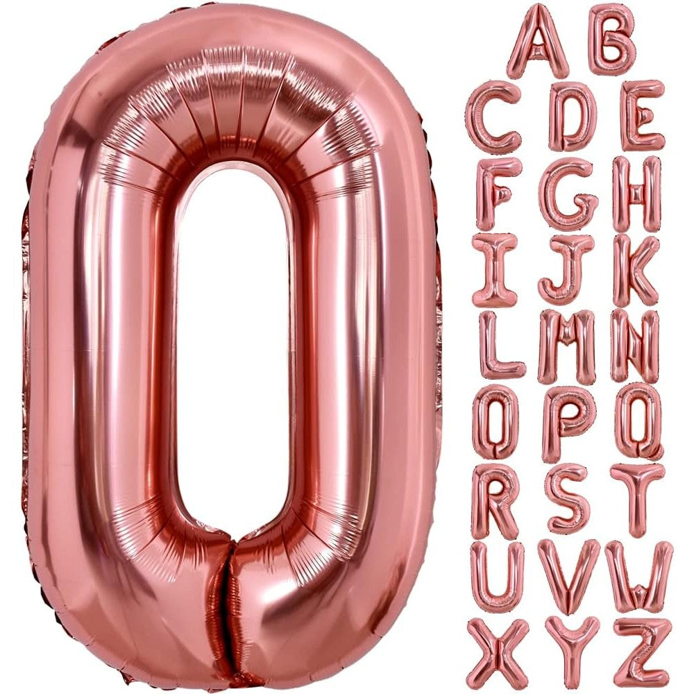 Balon Folie Metalizata Litera O, Vivimall, 100 cm, Umflati cu Heliu sau Aer, Ambalaj Individual, Pai inclus, Rose Gold - vivimall.ro