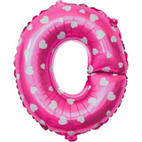 Balon Folie Metalizata Litera O, Vivimall, 40 cm, Cu Imprimeu Inimioare, Umflati cu Heliu sau Aer, Ambalaj Individual, Pai inclus, Roz - vivimall.ro