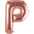 Balon folie metalizată litera P rose gold, 80 cm, vedere frontală completă, Vivimall