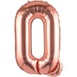 Balon folie metalizată litera Q Rose Gold, 100 cm, vedere frontală, produs Vivimall