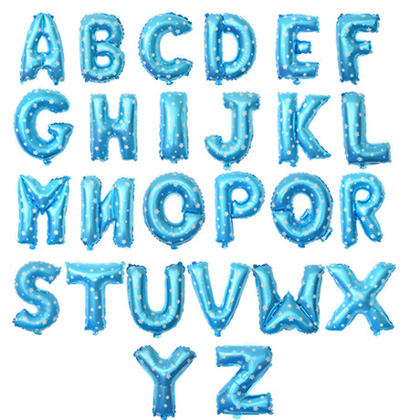 Balon Folie Metalizata Litera Q, Vivimall, 40 cm, Cu Imprimeu Stelute, Umflati cu Heliu sau Aer, Ambalaj Individual, Pai inclus, Albastru - vivimall.ro