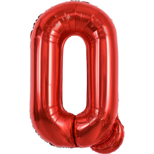 Balon Folie Metalizata Litera Q, Vivimall, 40 cm, Umflati cu Heliu sau Aer, Ambalaj Individual, Pai inclus, Rosu - vivimall.ro