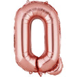 Balon folie metalizată litera Q rose gold, 40 cm, vedere frontală completă