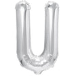 Balon Folie Metalizata Litera U, Vivimall, 80 cm, Umflati cu Heliu sau Aer, Ambalaj Individual, Pai inclus, Argintiu - vivimall.ro