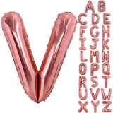 Balon Folie Metalizata Litera V, Vivimall, 100 cm, Umflati cu Heliu sau Aer, Ambalaj Individual, Pai inclus, Rose Gold - vivimall.ro