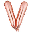Balon Folie Metalizata Litera V, Vivimall, 80 cm, Umflati cu Heliu sau Aer, Ambalaj Individual, Pai inclus, Rose Gold - vivimall.ro