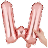 Balon Folie Metalizata Litera W, Vivimall, 40 cm, Umflati cu Heliu sau Aer, Ambalaj Individual, Pai inclus, Rose Gold - vivimall.ro