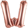 Balon Folie Metalizata Litera W, Vivimall, 80 cm, Umflati cu Heliu sau Aer, Ambalaj Individual, Pai inclus, Rose Gold - vivimall.ro