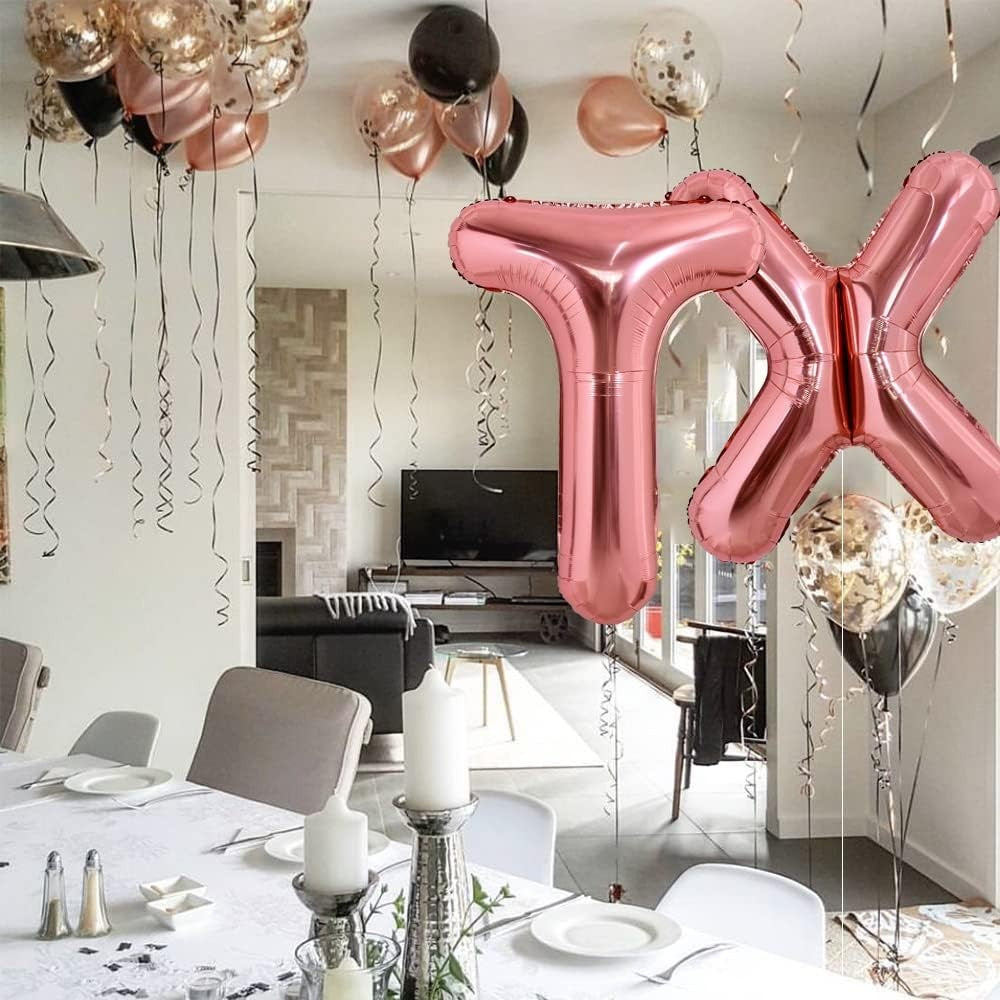 Balon Folie Metalizata Litera X, Vivimall, 100 cm, Umflati cu Heliu sau Aer, Ambalaj Individual, Pai inclus, Rose Gold - vivimall.ro
