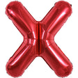Balon folie metalizată litera X roșu 40 cm Vivimall, vedere frontală, compatibil heliu și aer