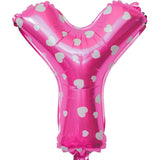 Balon Folie Metalizata Litera Y, Vivimall, 40 cm, Cu Imprimeu Inimioare, Umflati cu Heliu sau Aer, Ambalaj Individual, Pai inclus, Roz - vivimall.ro